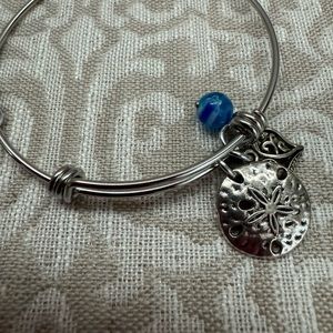 Beautiful Sea Life Heart Charms Adjustable Bangle Bracelet